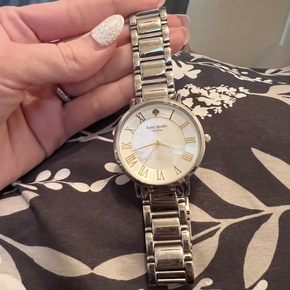 Kate Spade mother of pearl/silver watch